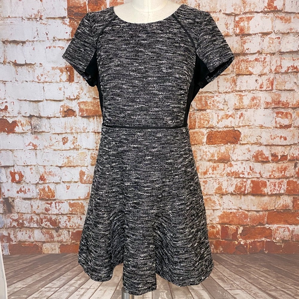 J. Crew tweed boucle black dress size 12
